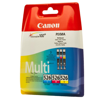 Genuine Canon CLI-526 C/M/Y Pack Ink Cartridge (CLI526CMYOEM)