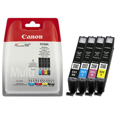 Genuine Canon  CLI-551 C/M/Y/PBK Multi Pack Ink Cartridge (CLI551CMYPBKOEM)