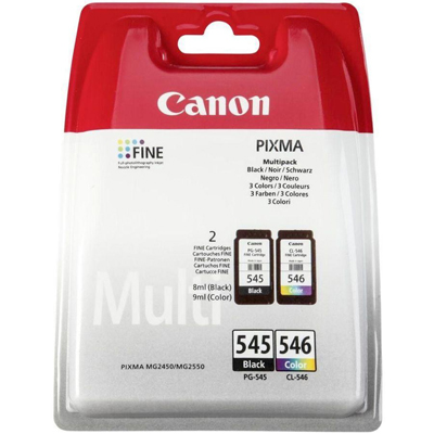 Genuine Canon PG-545 Black CL-546 CLR Multi Pack Ink Cartridge (PG545BKCL546CLRMULTIOEM)