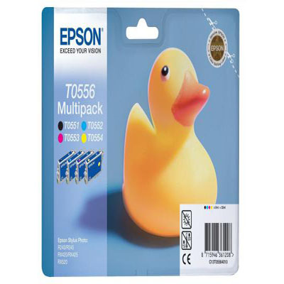 Genuine Epson C13T05564010 BK/C/M/Y Multi Pack Ink Cartridge (T0556BKCMYMULTIOEM)