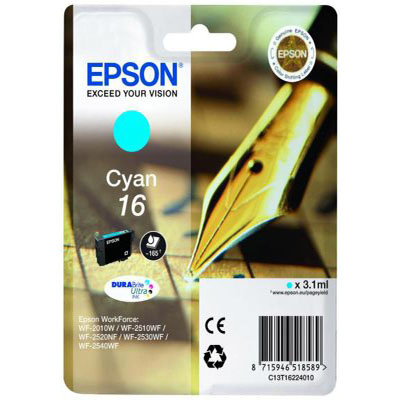 Genuine Epson C13T16224012 Cyan Ink Cartridge (T1622COEM)