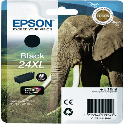 Genuine Epson C13T24314012 (#24H) Black High Capacity Ink Cartridge (T2431XLBKOEM)
