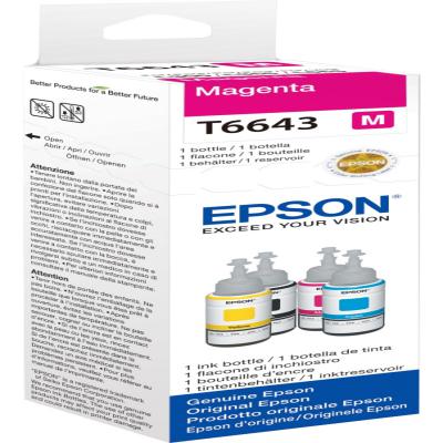 Genuine Epson C13T664340 Magenta Ink Bottle (T6643MOEM)
